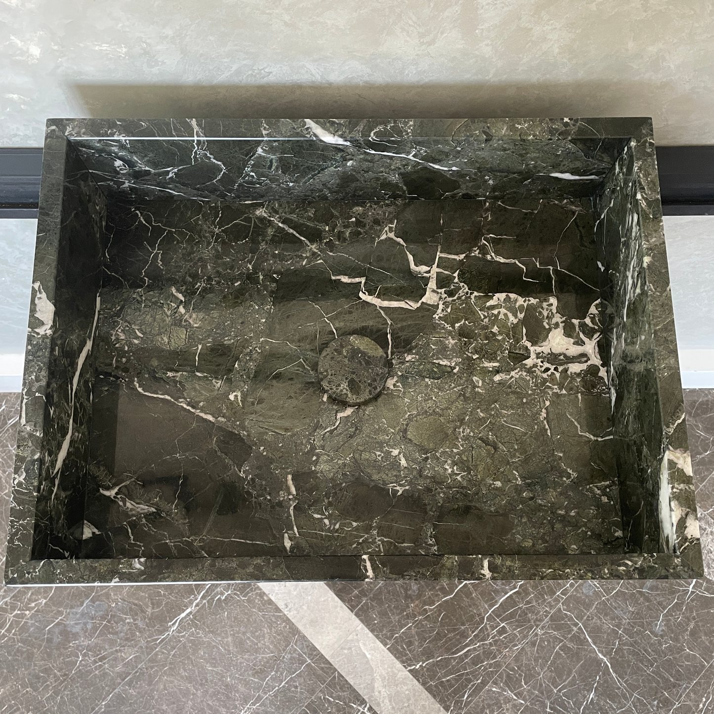 Handmade Teos Green Marble Sink: Custom Vanity Top (NS-043)