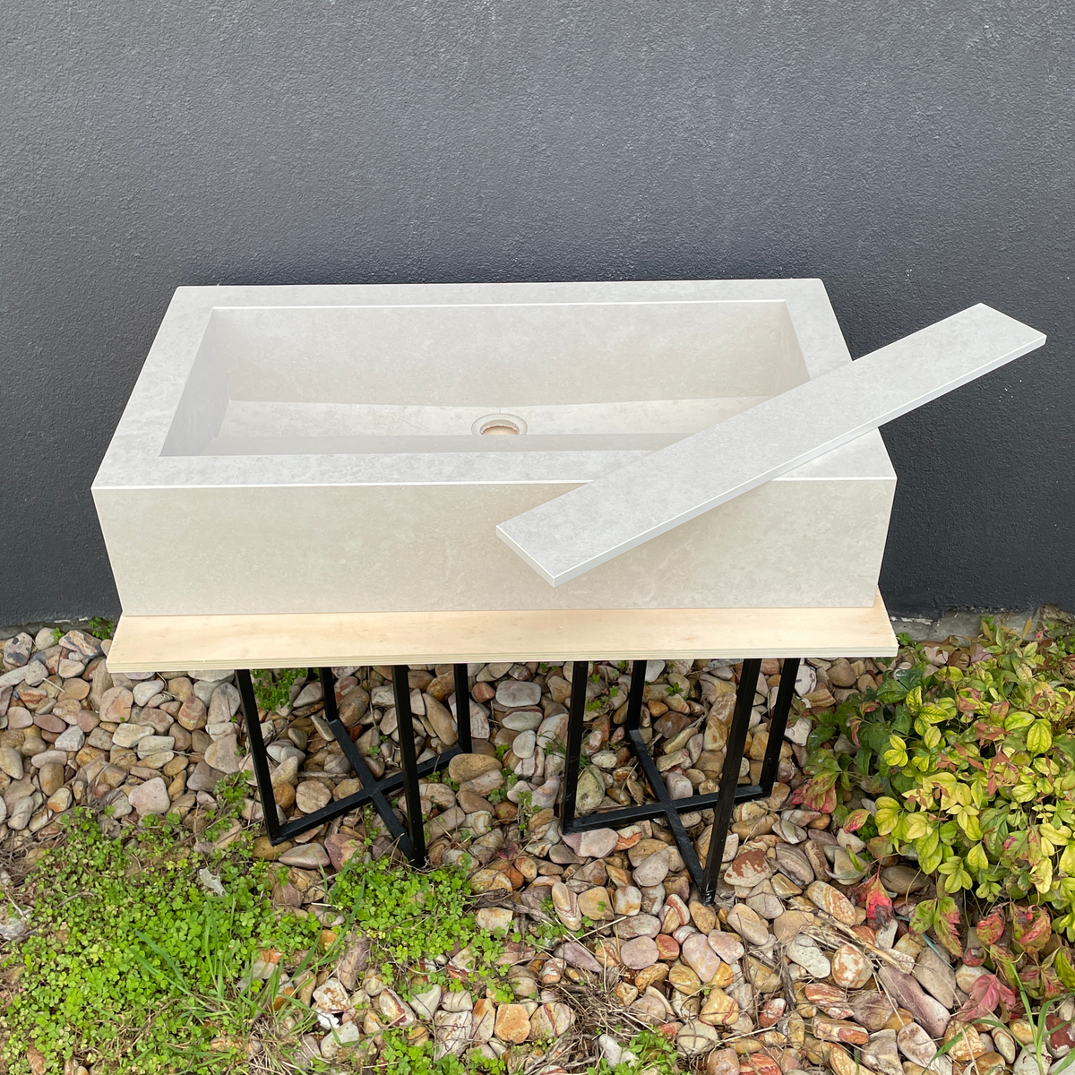 Handmade Infinity Chianca Di Ostuni Porcelain Sink: Marble Look, Custom Bathroom Vanity (ES-047)