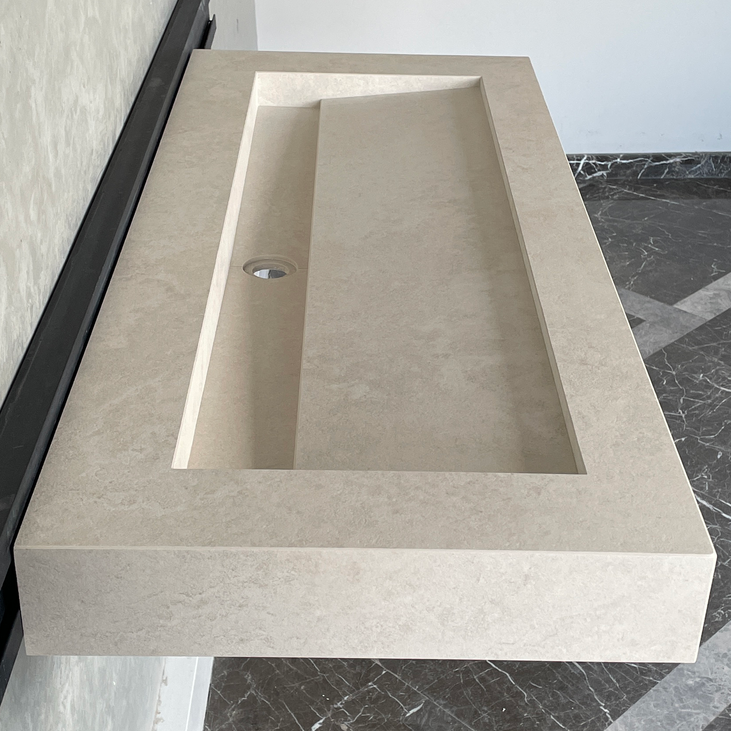 Handmade Infinity Chianca Di Ostuni Porcelain Sink: Marble Look, Custom Bathroom Vanity (ES-49)