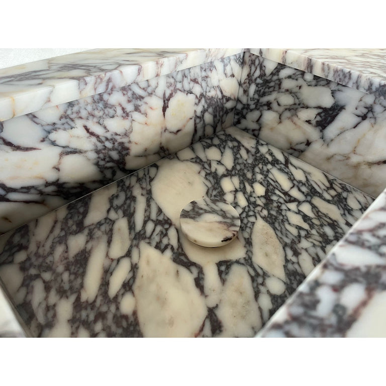 HANDCRAFTED CUSTOM CALACATTA VIOLA MARBLE SINK (NS-082)