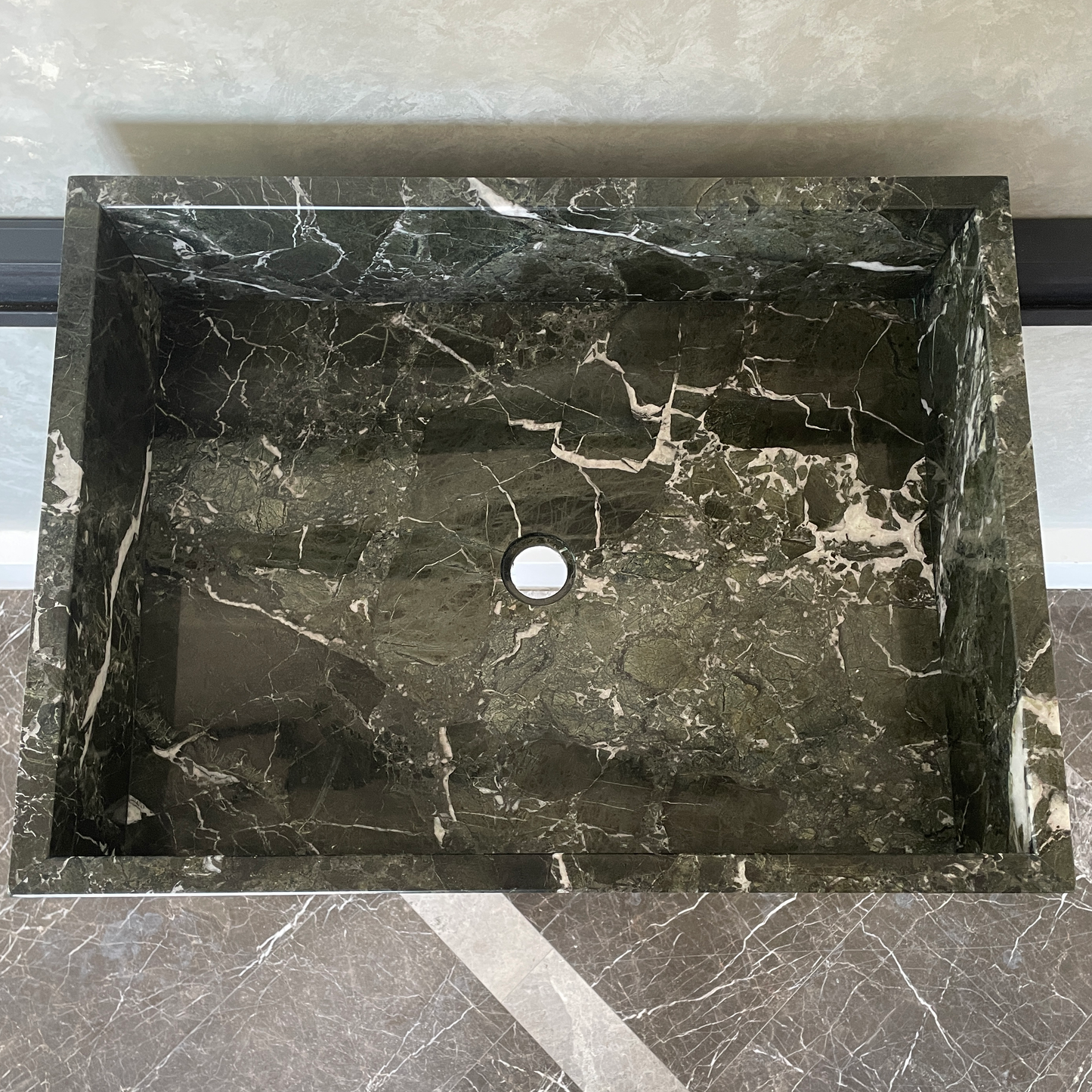 Handmade Teos Green Marble Sink: Custom Vanity Top (NS-043)