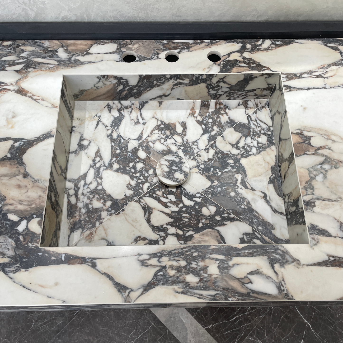Handcrafted Calacatta Viola Porcelain Sink: Custom Vanity Top (ES-071)