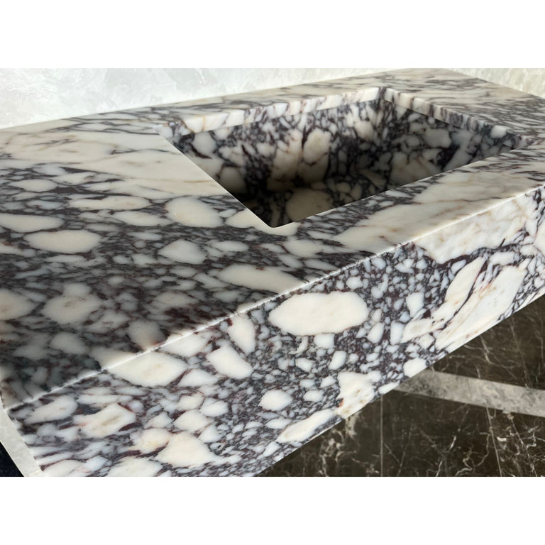 HANDCRAFTED CUSTOM CALACATTA VIOLA MARBLE SINK (NS-082)