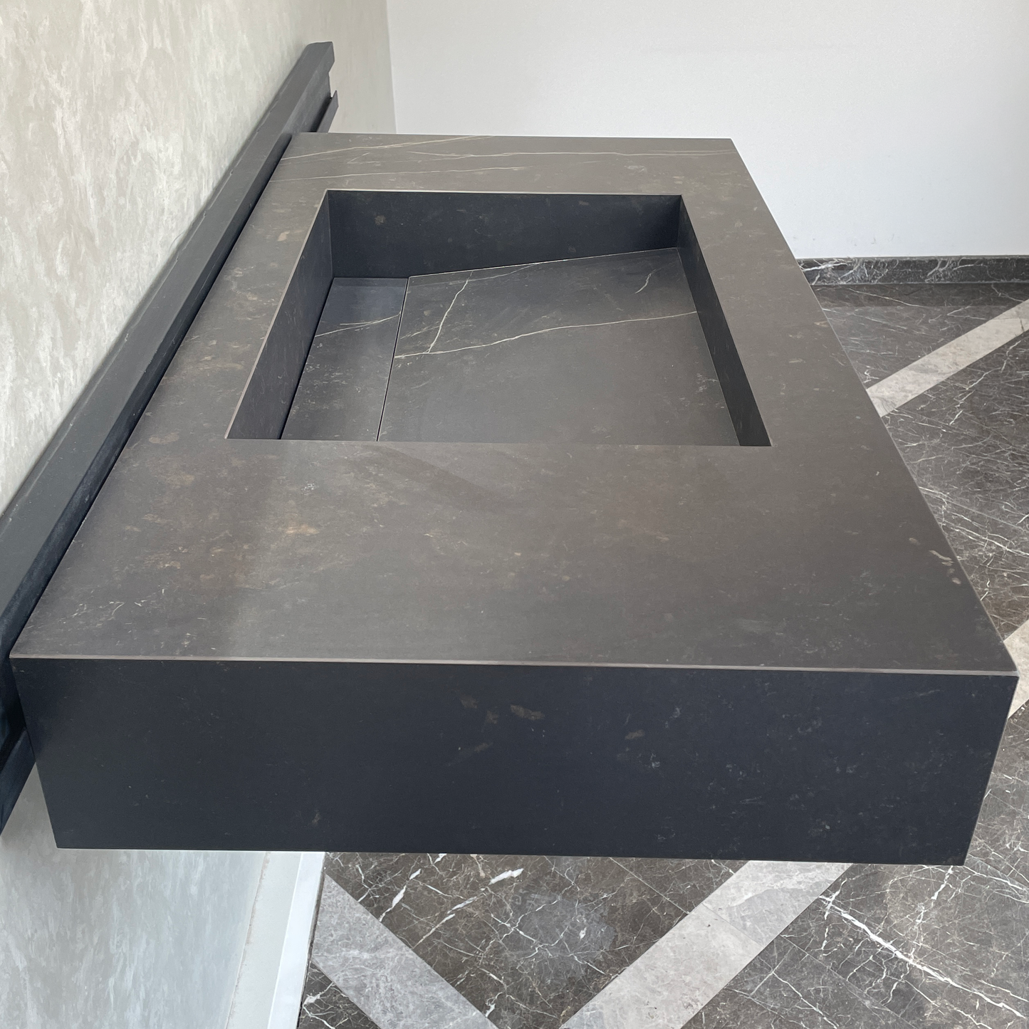 Handcrafted Custom Dekton Kelya Porcelain Bathroom Sink: Custom Vanity Top or Wall Mount (ES-075)