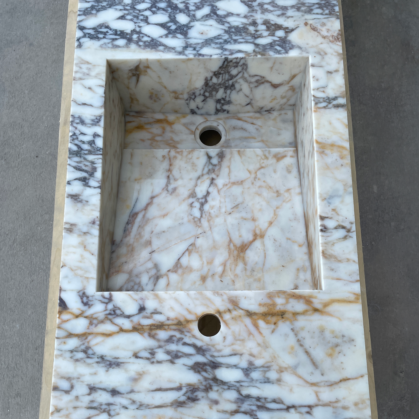 Handmade Calacatta Viola Marble Sink: Custom Vanity Top (NS-145)