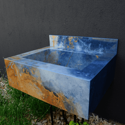 HANDCRAFTED OCEAN BLUE HIGH ENGINEERED STONE SINK (ES-034)