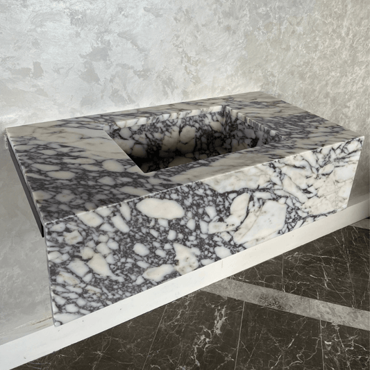 HANDCRAFTED CUSTOM CALACATTA VIOLA MARBLE SINK (NS-082)