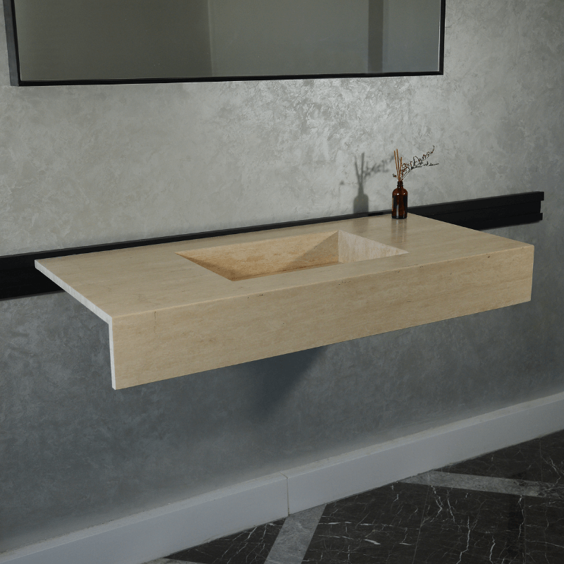 CUSTOM HANDCRAFTED TRAVERTINE SINK (TR-065)