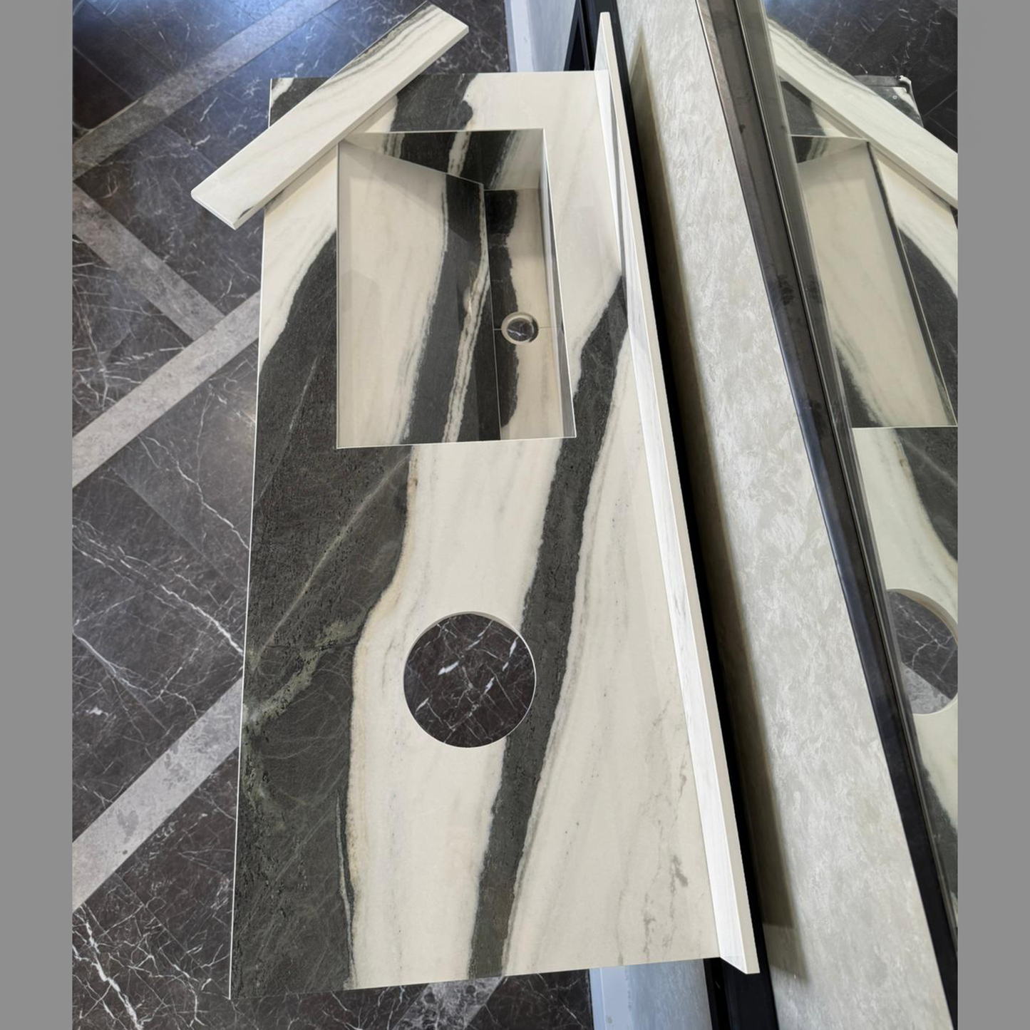 Custom Made Panda White Bathroom Sink, Kitchen Sink, Marble Look Porcelain Sink, High Enginereed Porcelain Design, Custom Handmade Sink (ES-057)