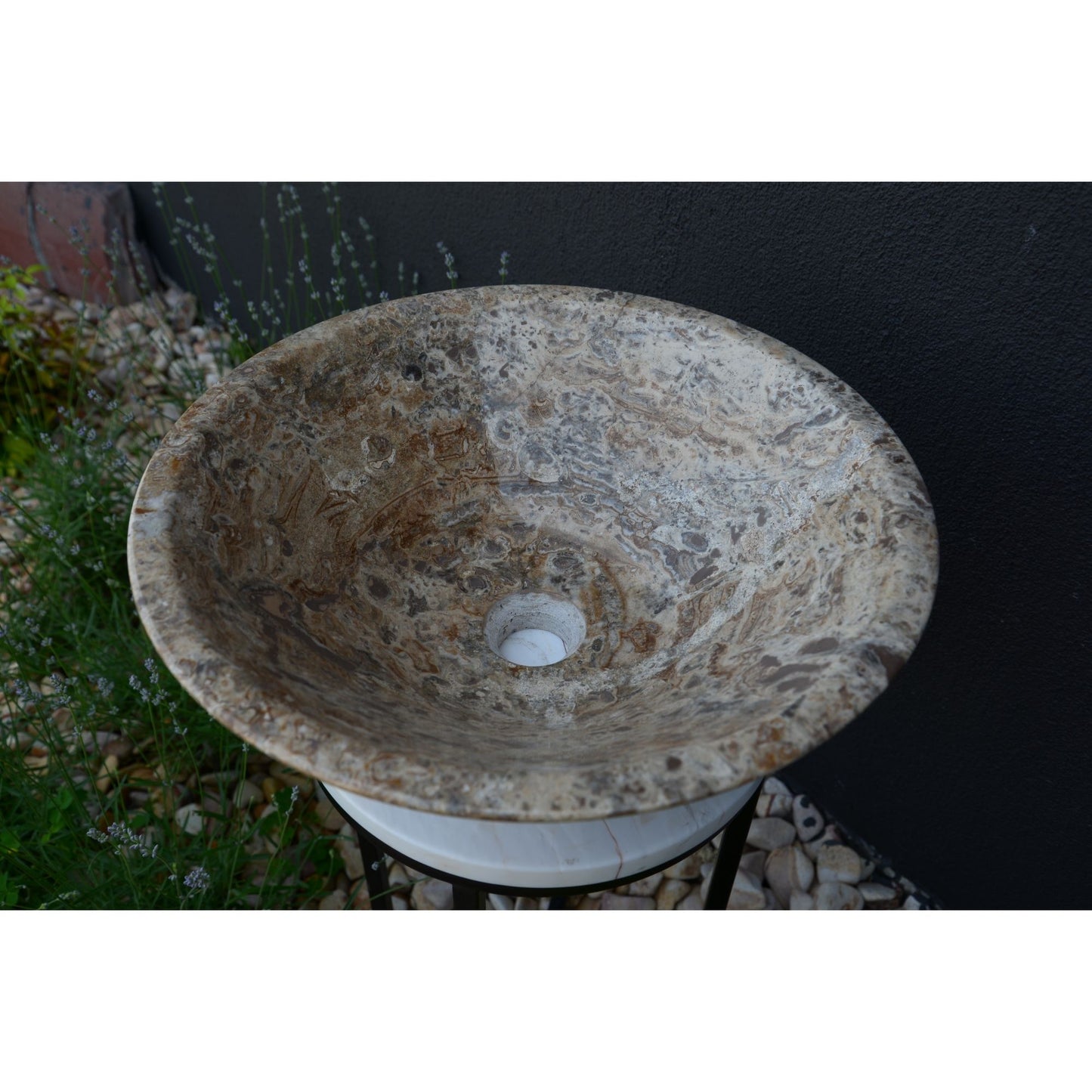 Handmade Valencia Travertine Conical Sink