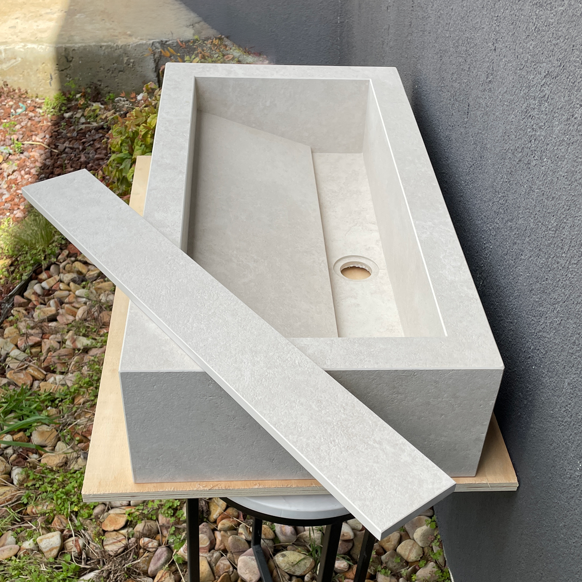 Handmade Infinity Chianca Di Ostuni Porcelain Sink: Marble Look, Custom Bathroom Vanity (ES-047)