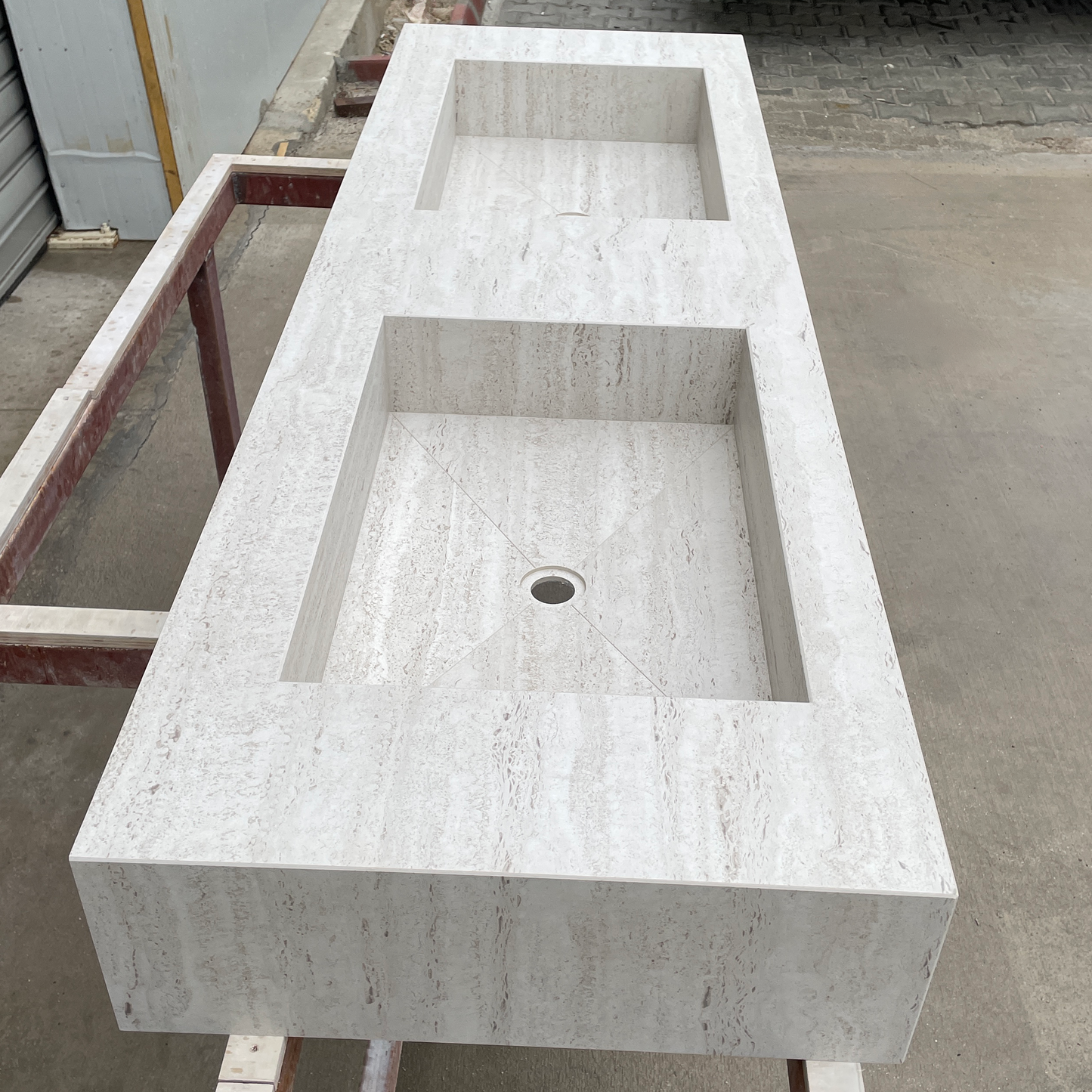 Handmade Dekton Marmorio Porcelain Sink: Travertine Look Porcelain, Custom Bathroom Vanity (ES-100)