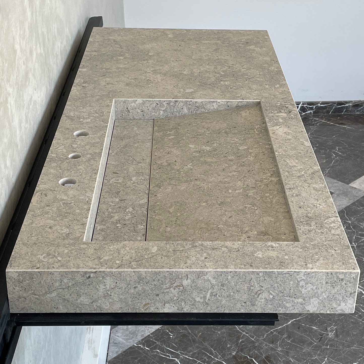 Handcrafted Custom Dekton Grigio Porcelain Bathroom Sink: Custom Vanity Top or Wall Mount (ES-043)