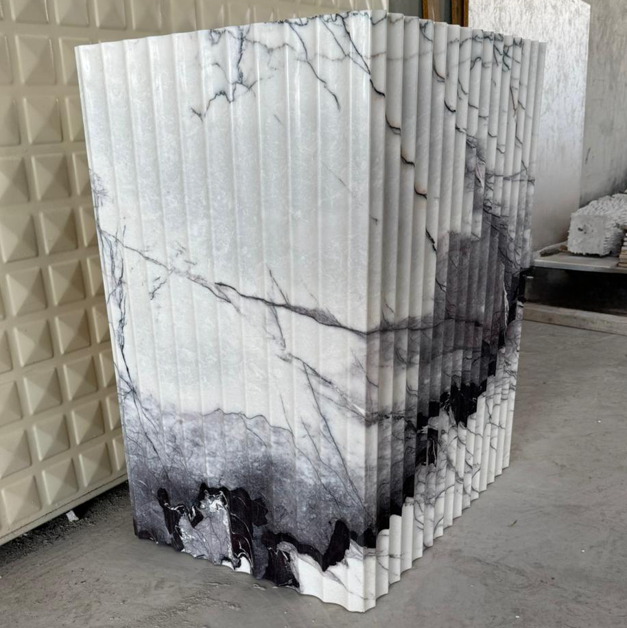 READY TO SHIP! Handcrafted Lilac Marble Pedestal Sink, Free-Standing Bathroom Vanity (NS-220)