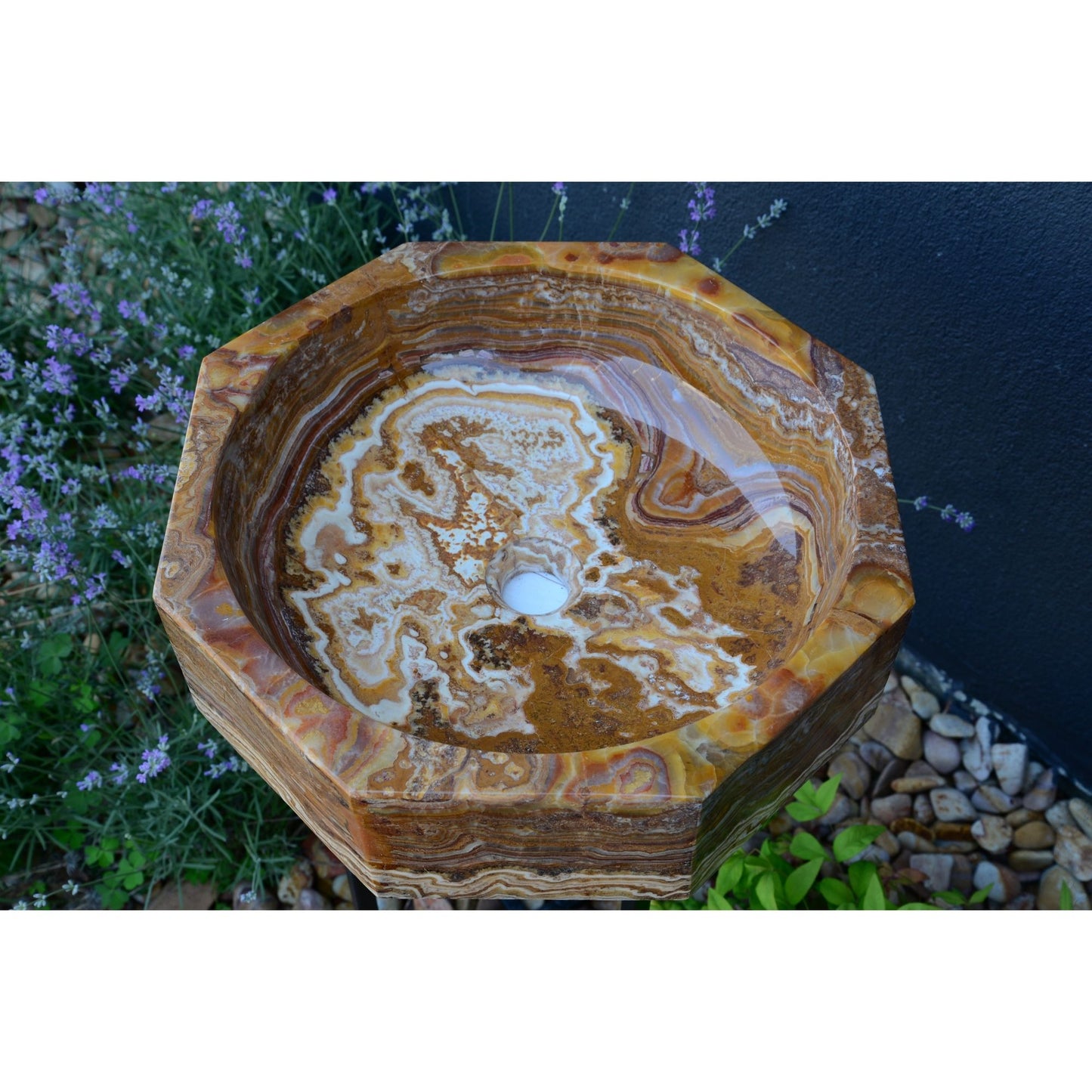 HANDCRAFTED ONYX MARBLE OCTAGON SINK
