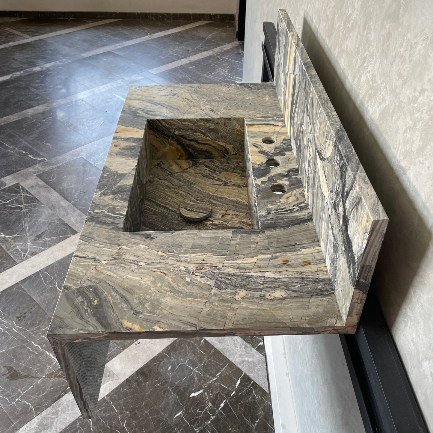Handmade Vegas Blue Marble Sink: Custom Vanity Top (NS-073)