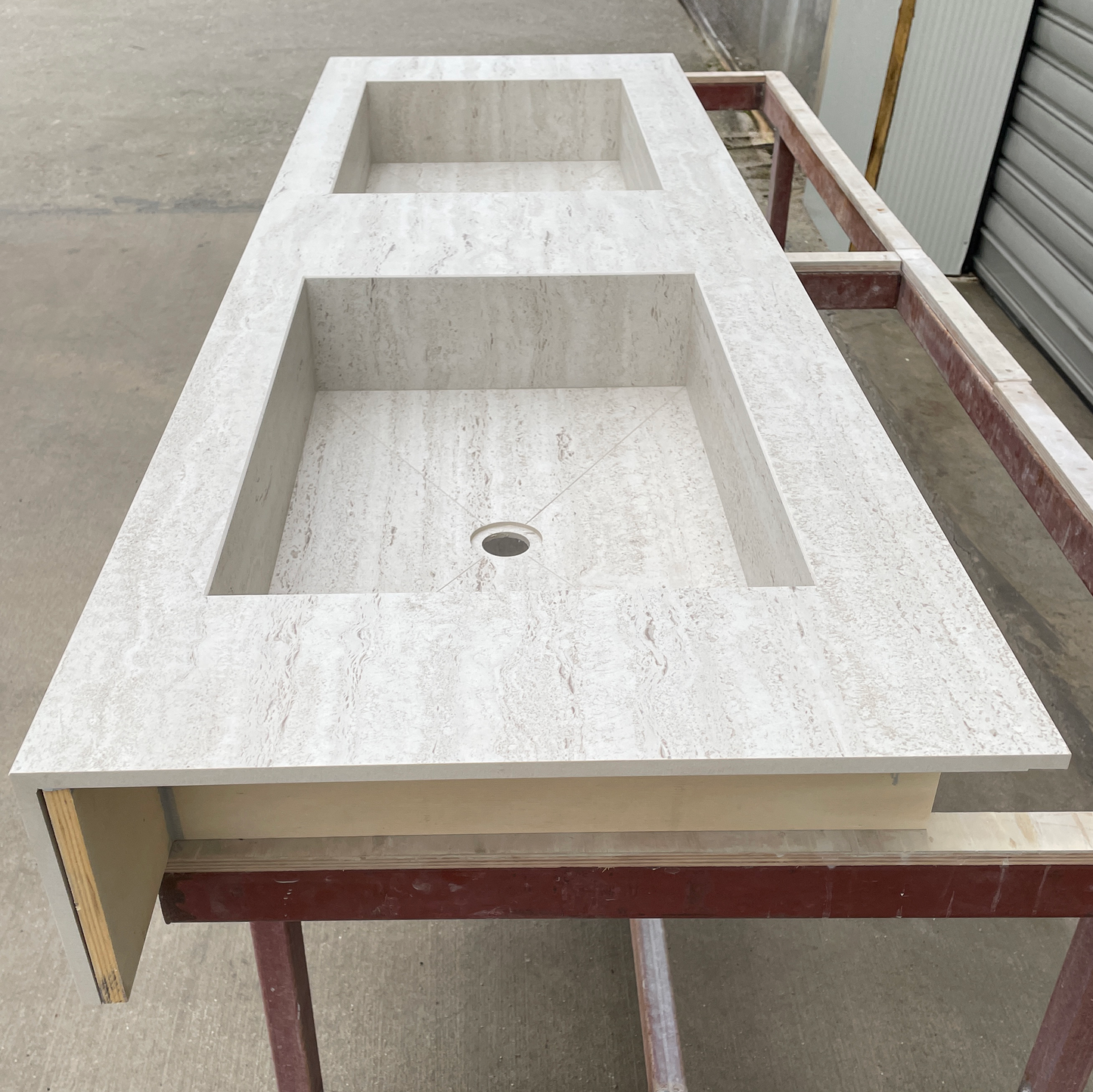 Handmade Dekton Marmorio Porcelain Sink: Travertine Look Porcelain, Custom Bathroom Vanity (ES-100)