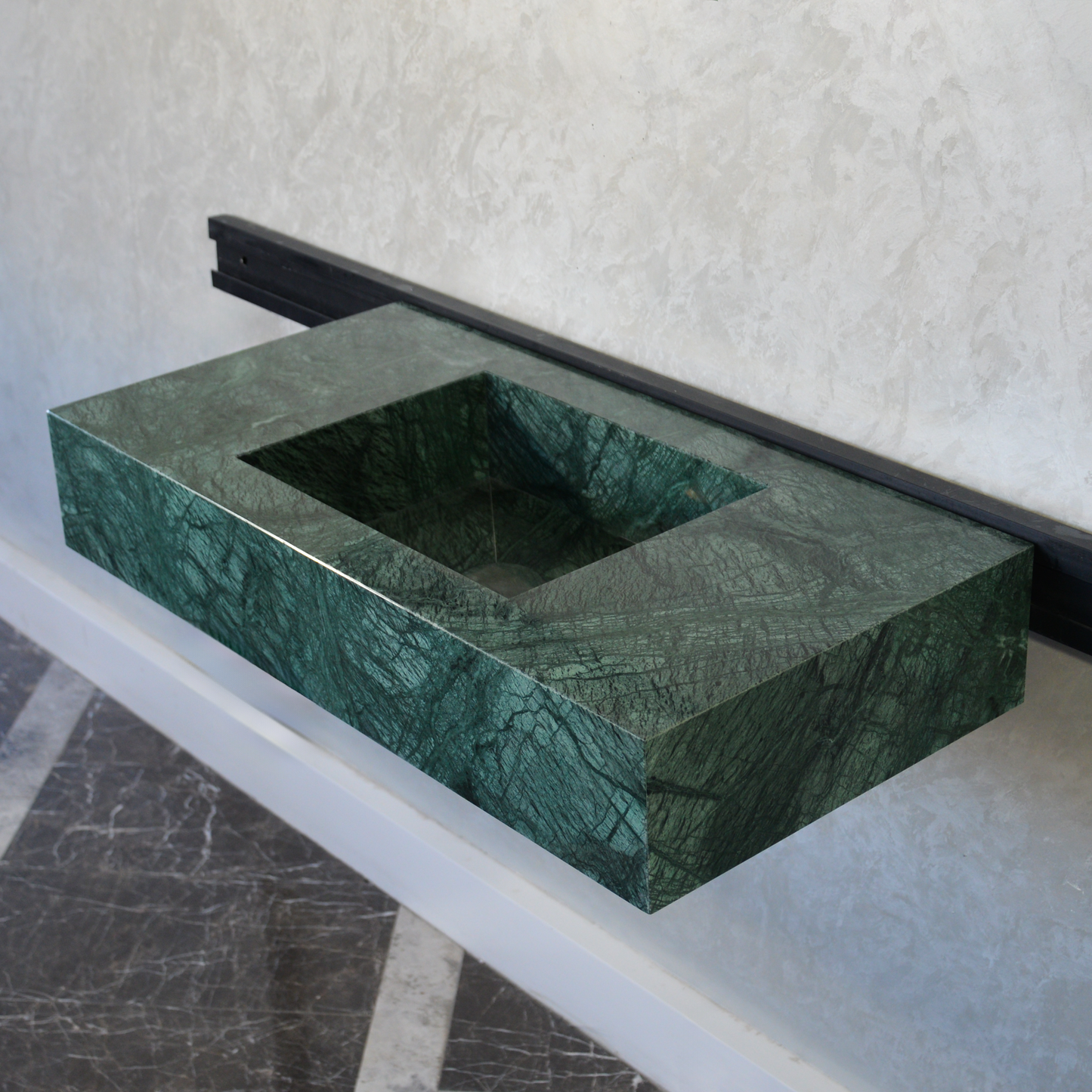 HANDCRAFTED VERDE GUATEMALA CUSTOM MARBLE SINK (NS-066)