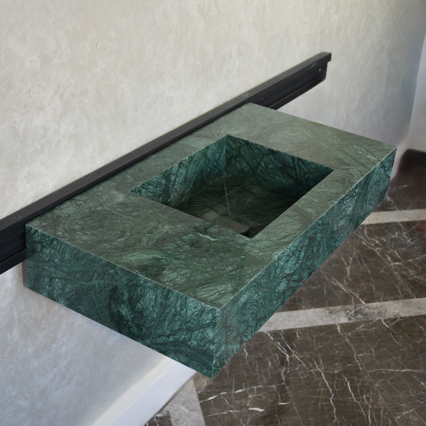 HANDCRAFTED VERDE GUATEMALA CUSTOM MARBLE SINK (NS-066)