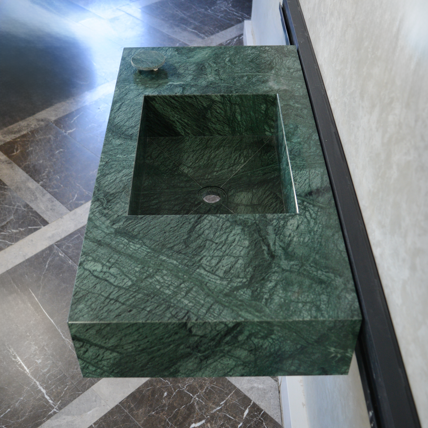 HANDCRAFTED VERDE GUATEMALA CUSTOM MARBLE SINK (NS-066)