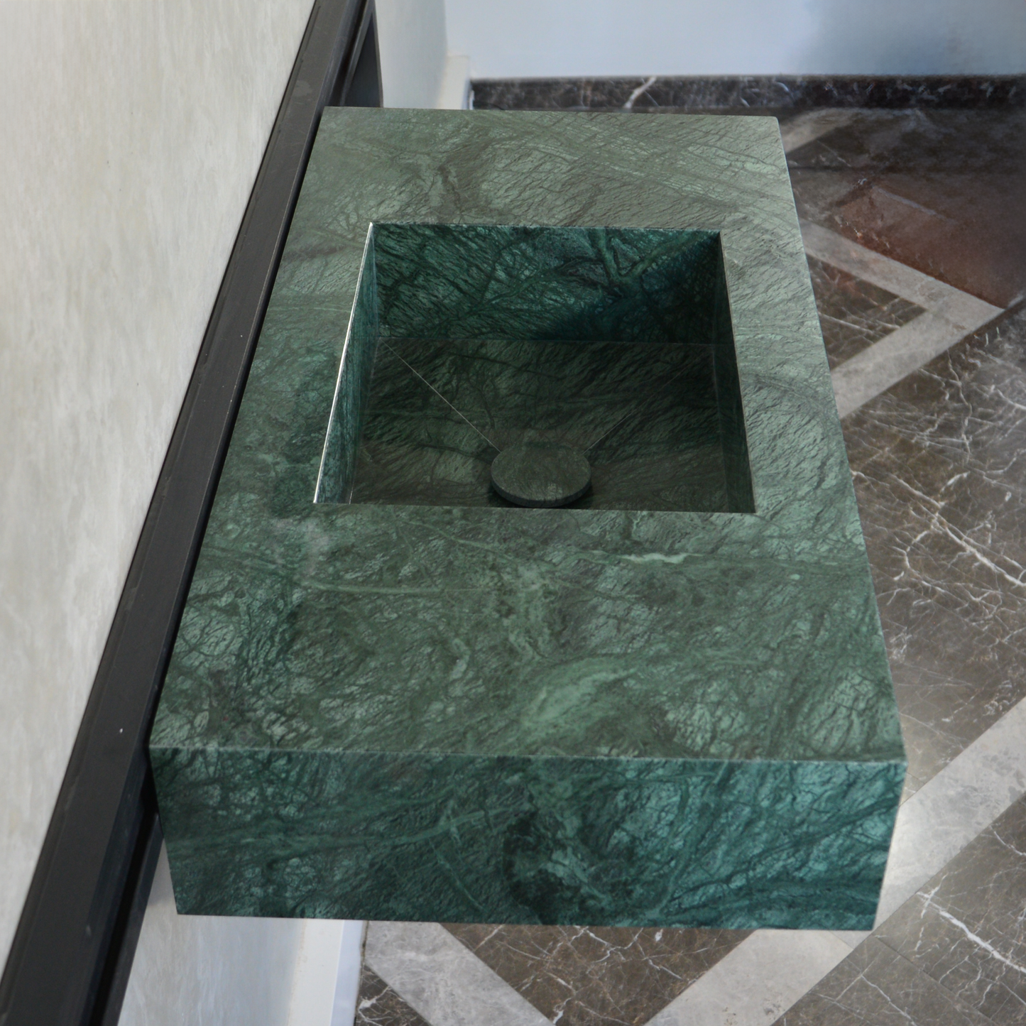 HANDCRAFTED VERDE GUATEMALA CUSTOM MARBLE SINK (NS-066)