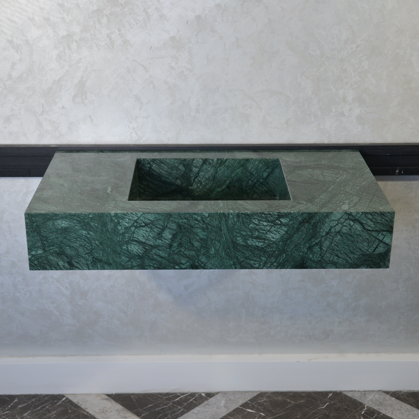 HANDCRAFTED VERDE GUATEMALA CUSTOM MARBLE SINK (NS-066)