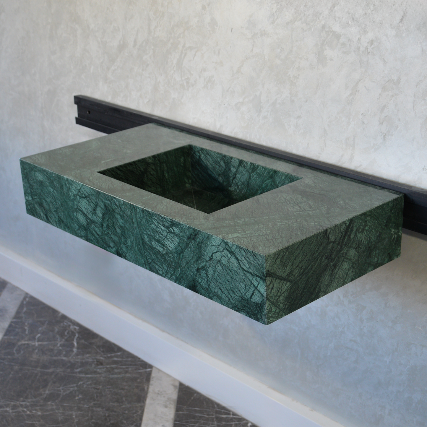 HANDCRAFTED VERDE GUATEMALA CUSTOM MARBLE SINK (NS-066)