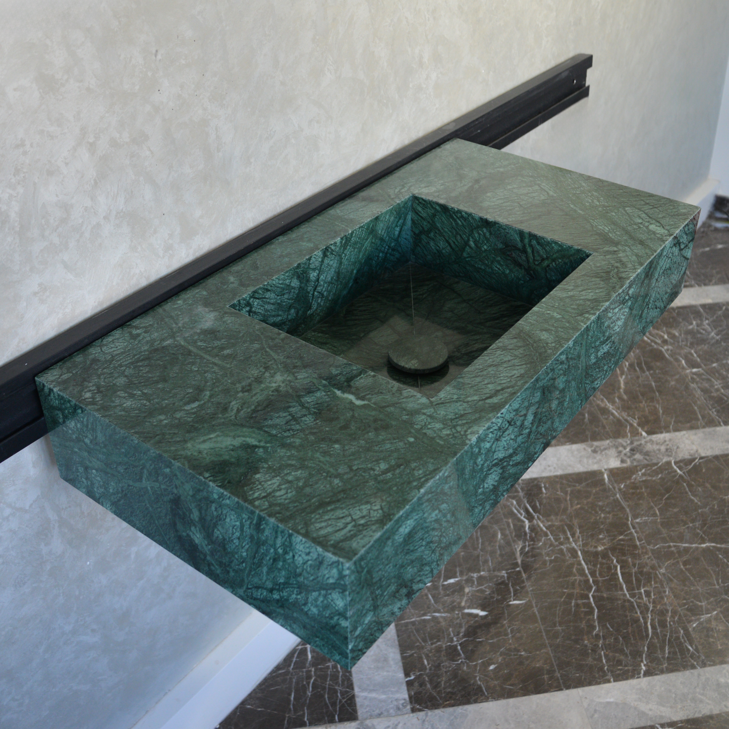 HANDCRAFTED VERDE GUATEMALA CUSTOM MARBLE SINK (NS-066)