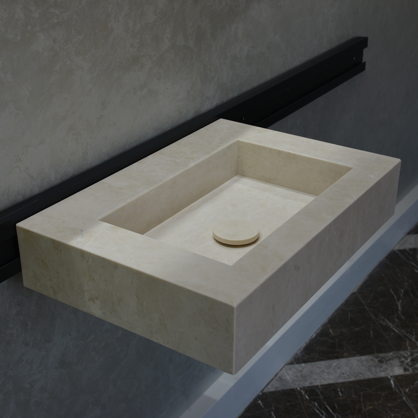 HANDCRAFTED LIGHT PEARL CUSTOM MARBLE SINK