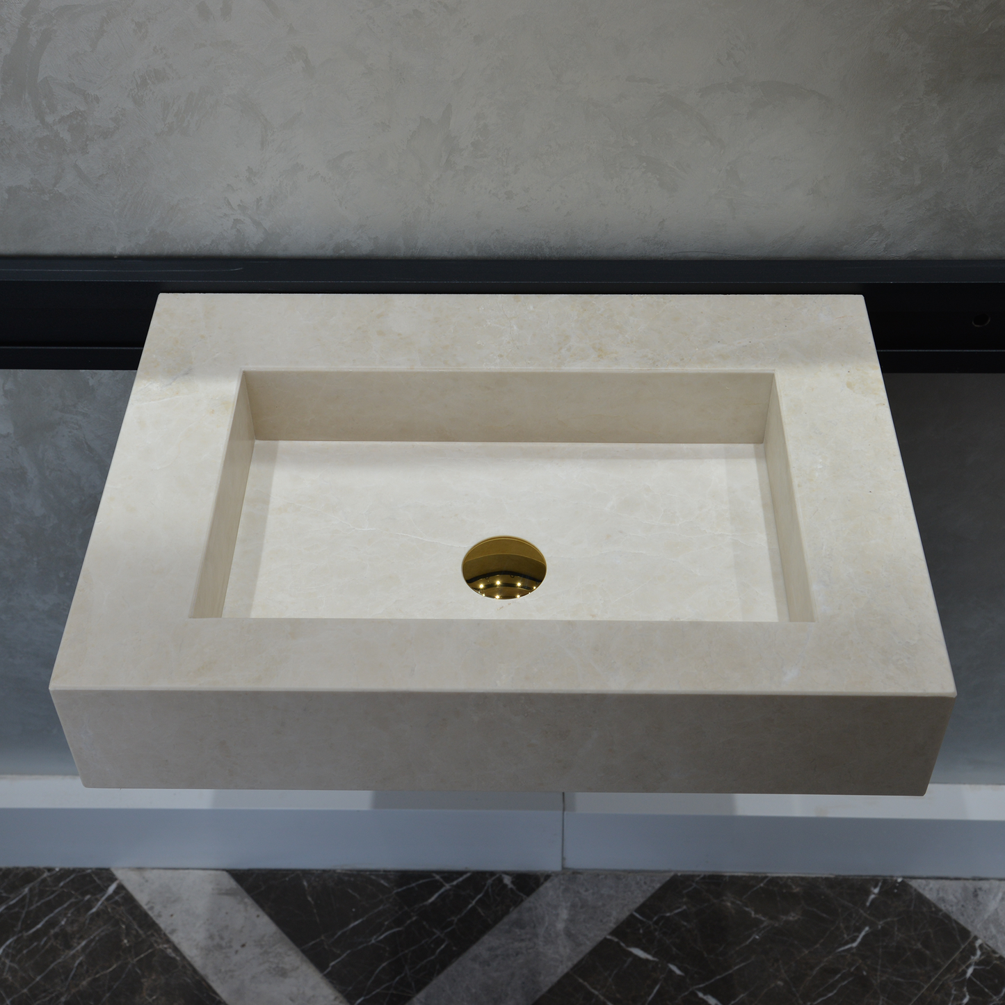HANDCRAFTED LIGHT PEARL CUSTOM MARBLE SINK