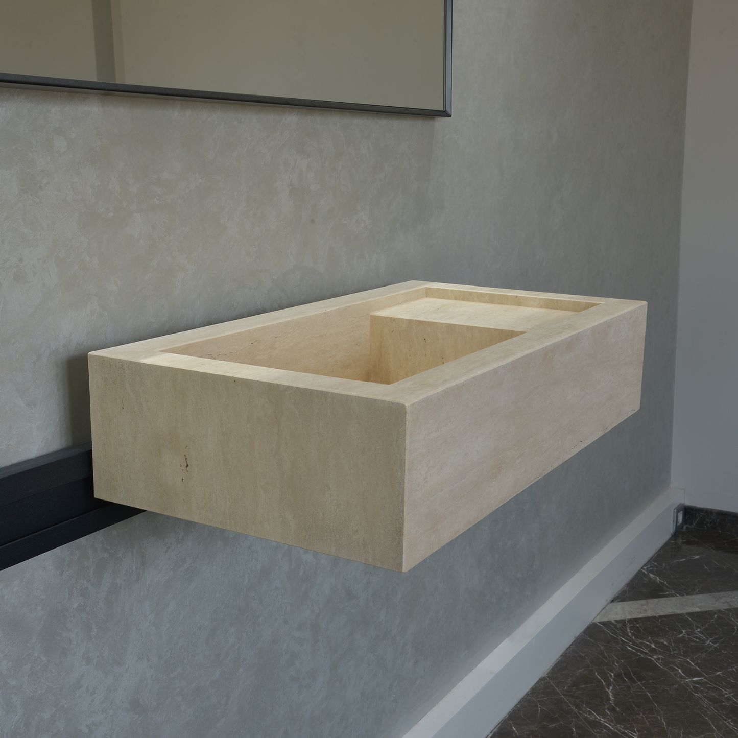 Custom Handmade Travertine Sink (TR-047)