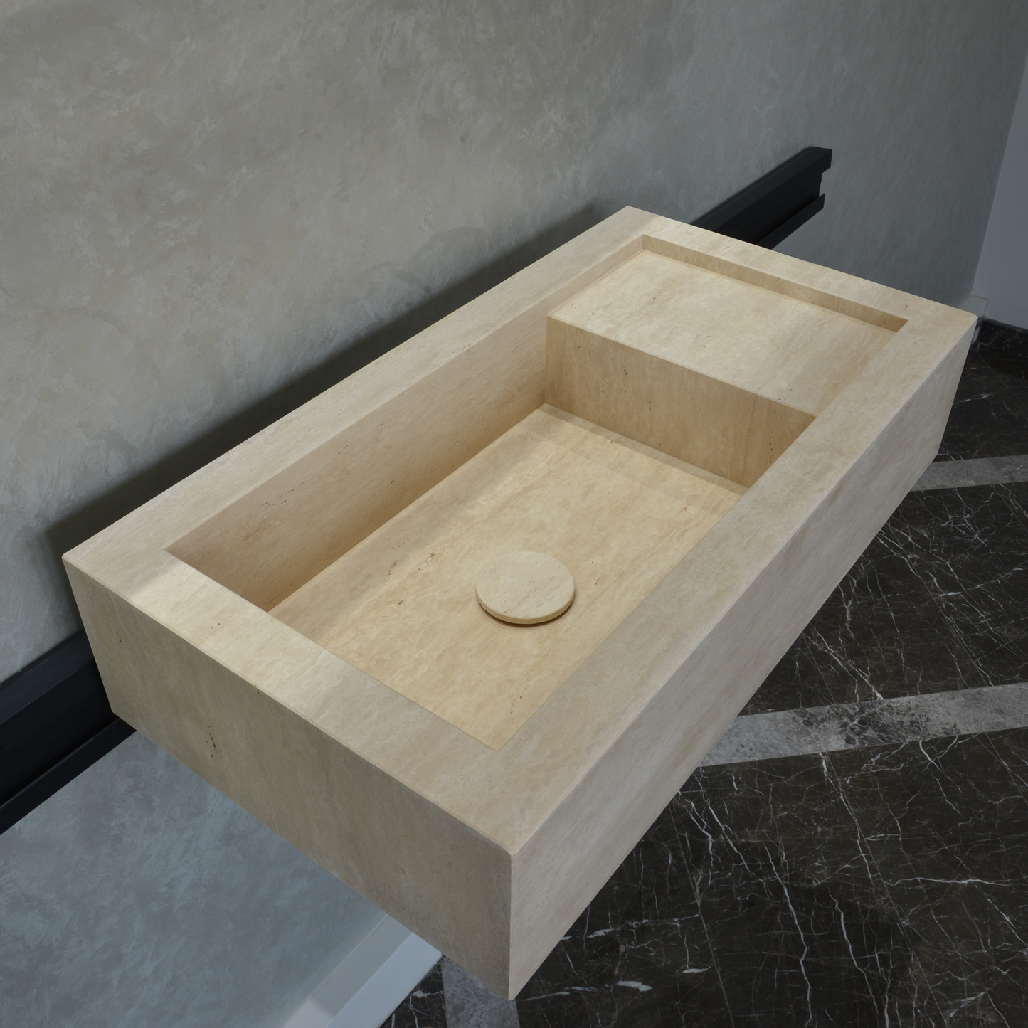 Custom Handmade Travertine Sink (TR-047)