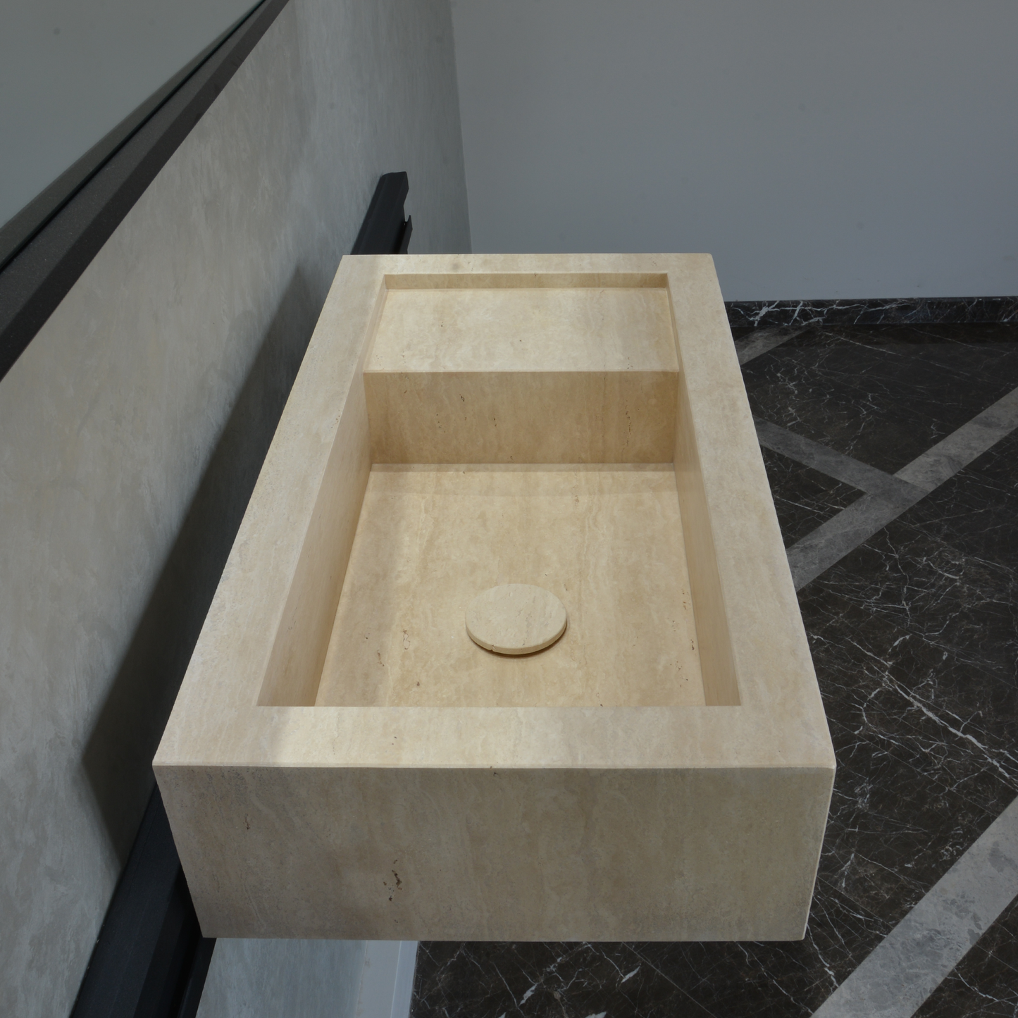 Custom Handmade Travertine Sink (TR-047)