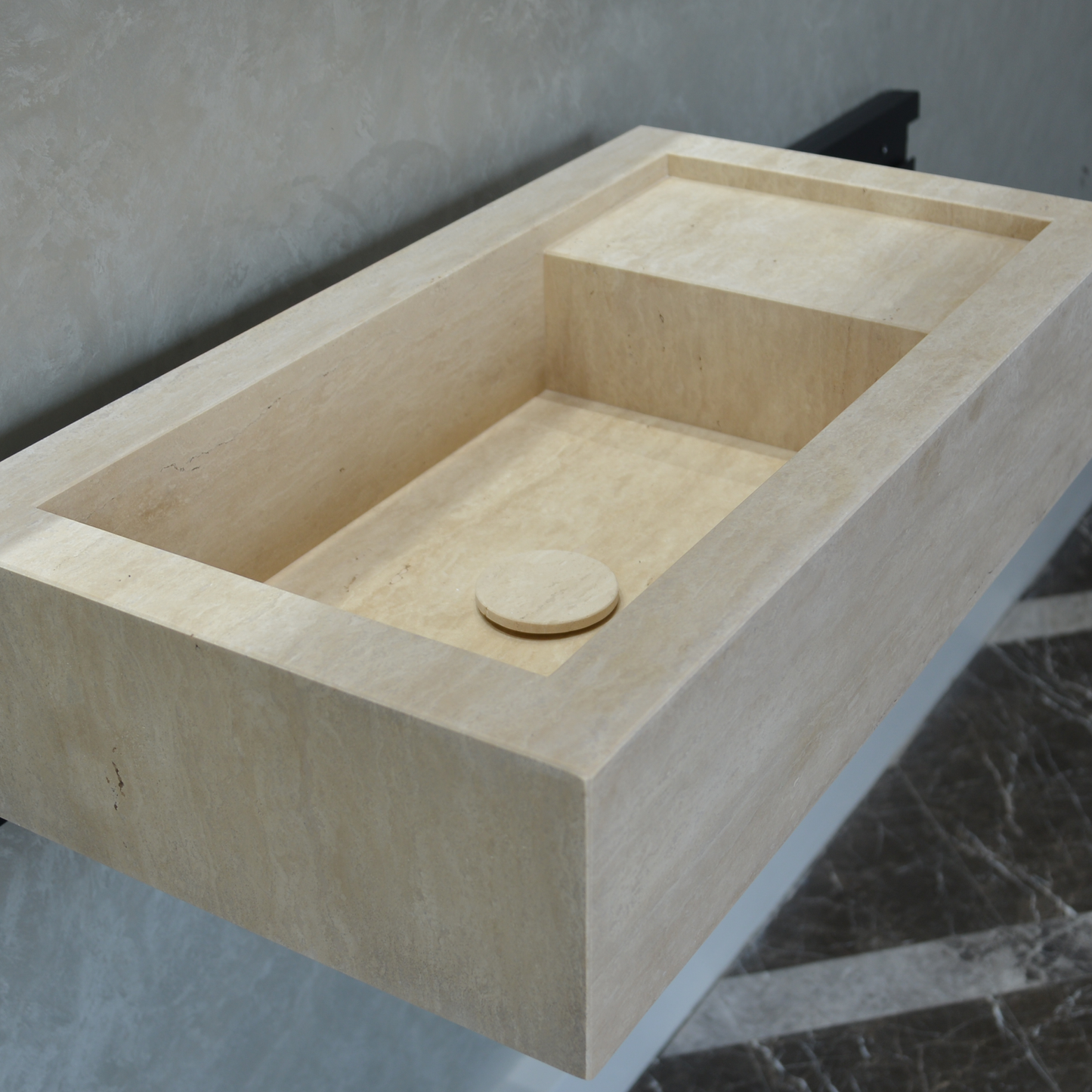 Custom Handmade Travertine Sink (TR-047)