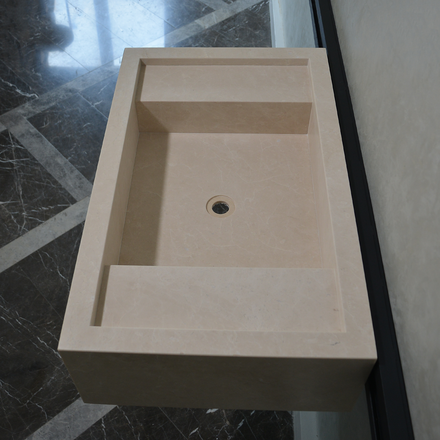 Custom Handmade Light Pearl Marble Sink (NS-079)