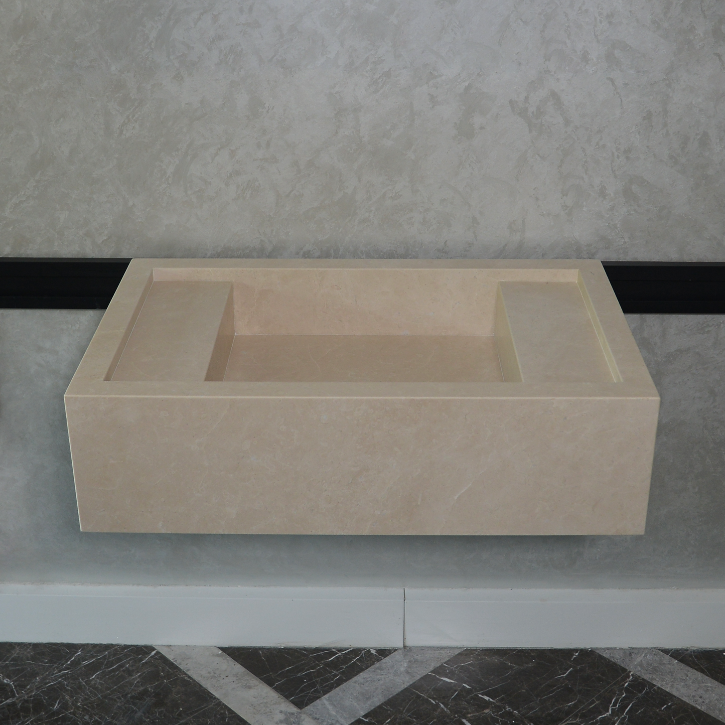 Custom Handmade Light Pearl Marble Sink (NS-079)