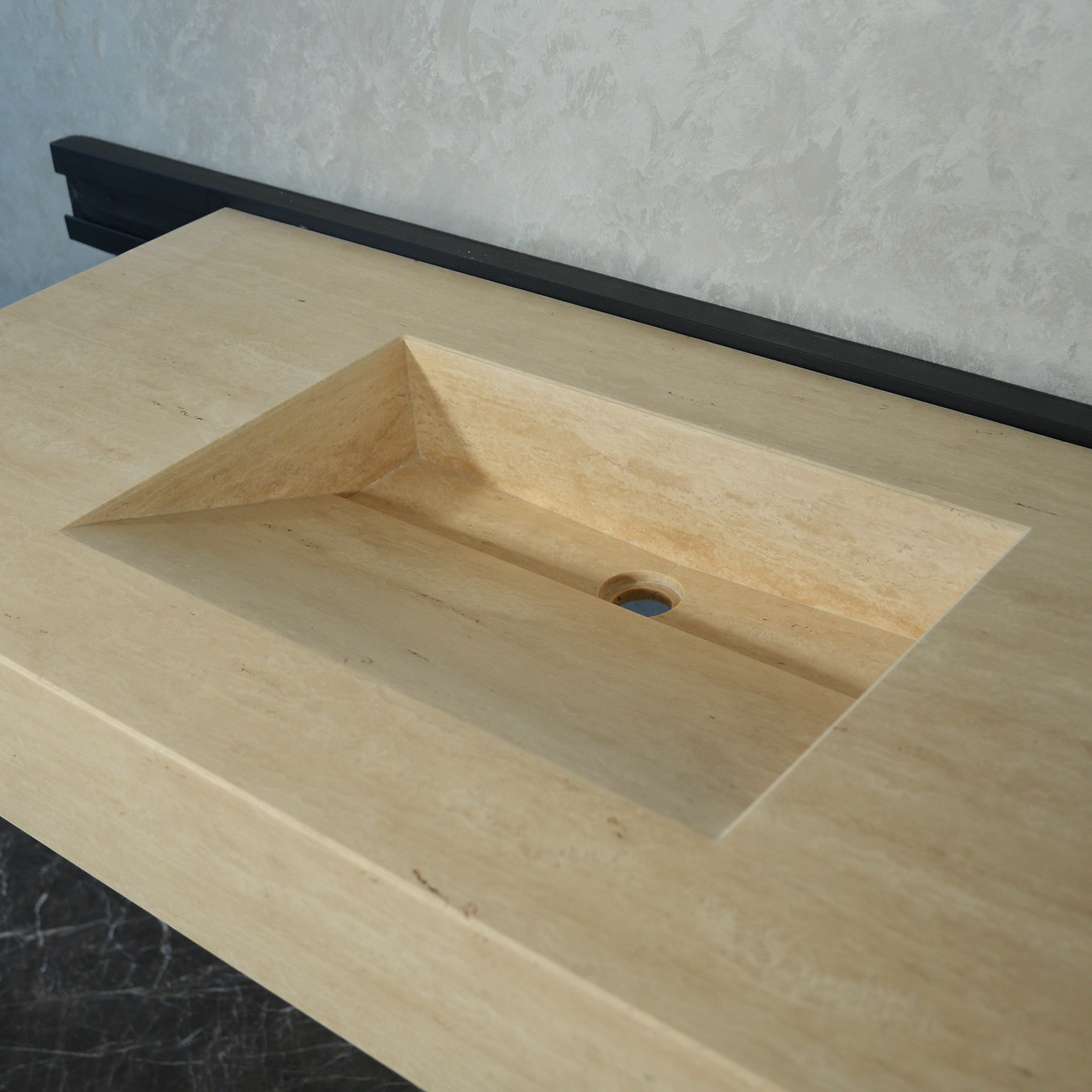 CUSTOM HANDCRAFTED TRAVERTINE SINK (TR-065)