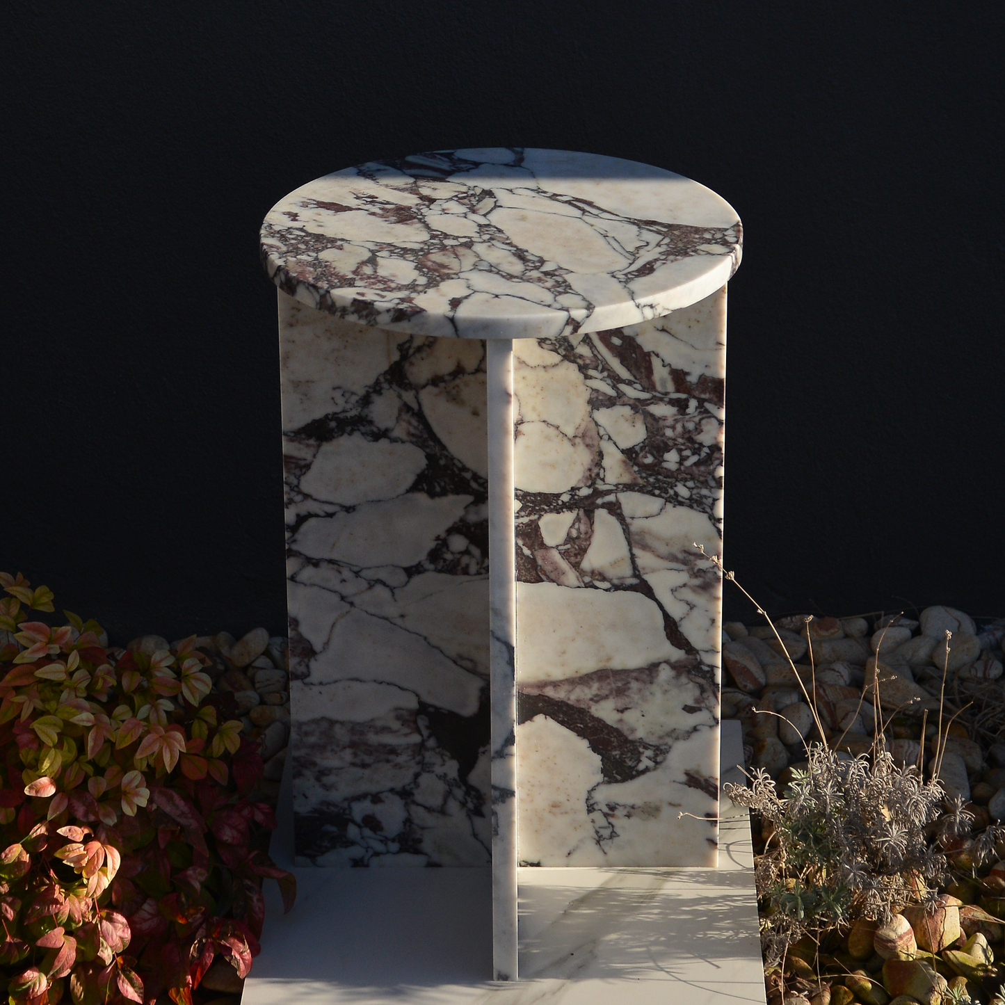 Calacatta Viola Marble Coffee Table, Round Marble Coffee Table, Luxury Side Table, Elegant Coffee Table for Living Room, Marble Side Table