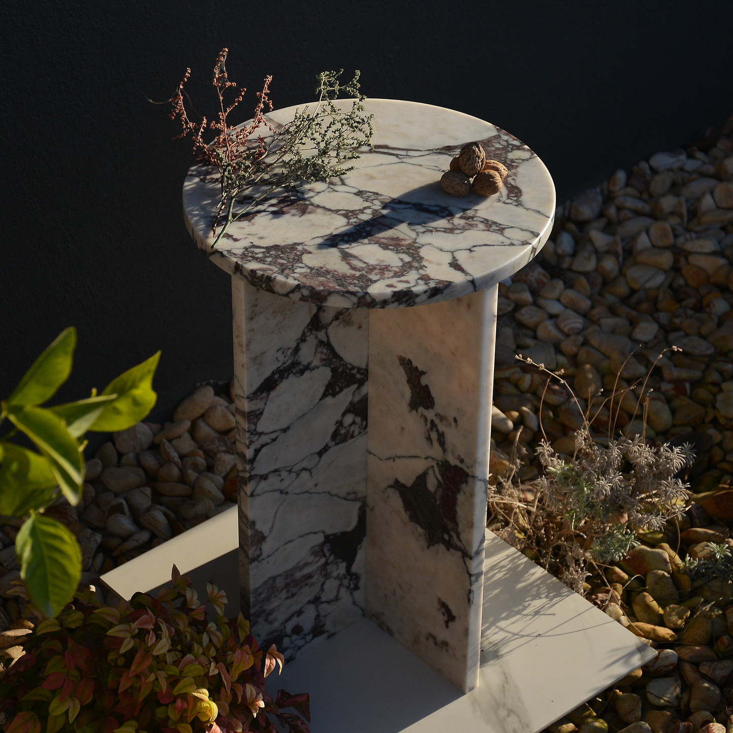 Calacatta Viola Marble Coffee Table, Round Marble Coffee Table, Luxury Side Table, Elegant Coffee Table for Living Room, Marble Side Table
