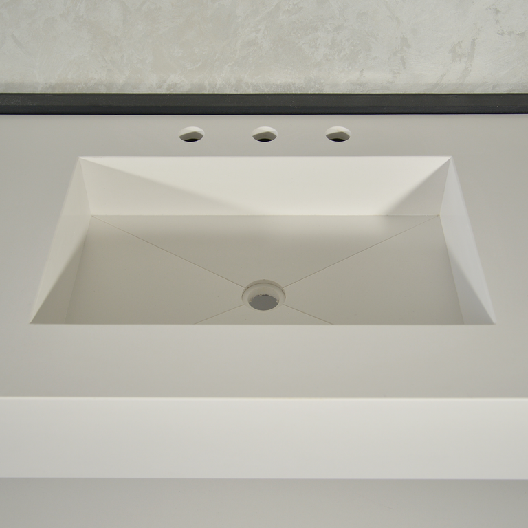 Custom Quartz Sink With Shelf, Bathroom Sink With Matching Shelf, Bathroom Vanity With Shelf, Bathroom Vanity With Single Sink, Vessel