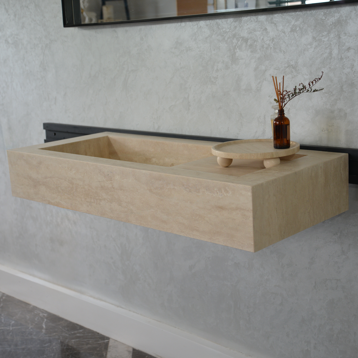 HANDCRAFTED CUSTOM TRAVERTINE SINK (TR-060)