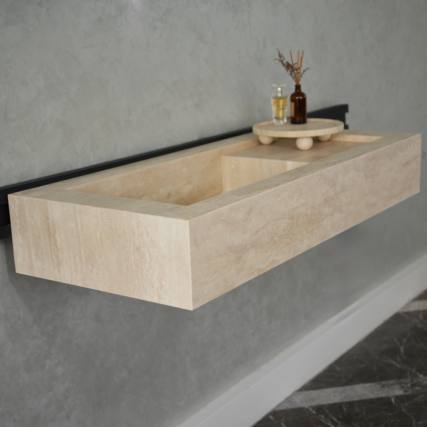 HANDCRAFTED CUSTOM TRAVERTINE SINK (TR-060)