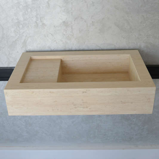 HANDCRAFTED CUSTOM TRAVERTINE SINK (TR-056)