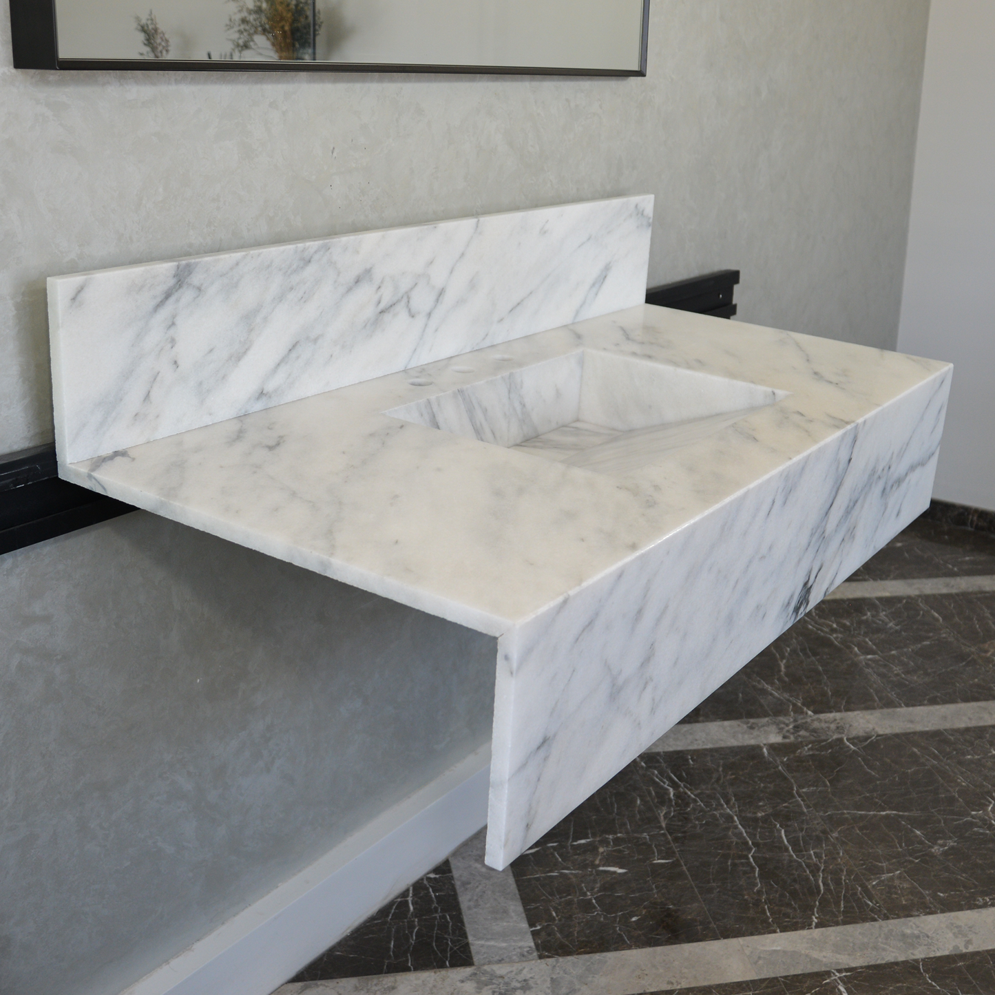 HANDCRAFTED CUSTOM CALACATTA MARBLE SINK (NS-108)