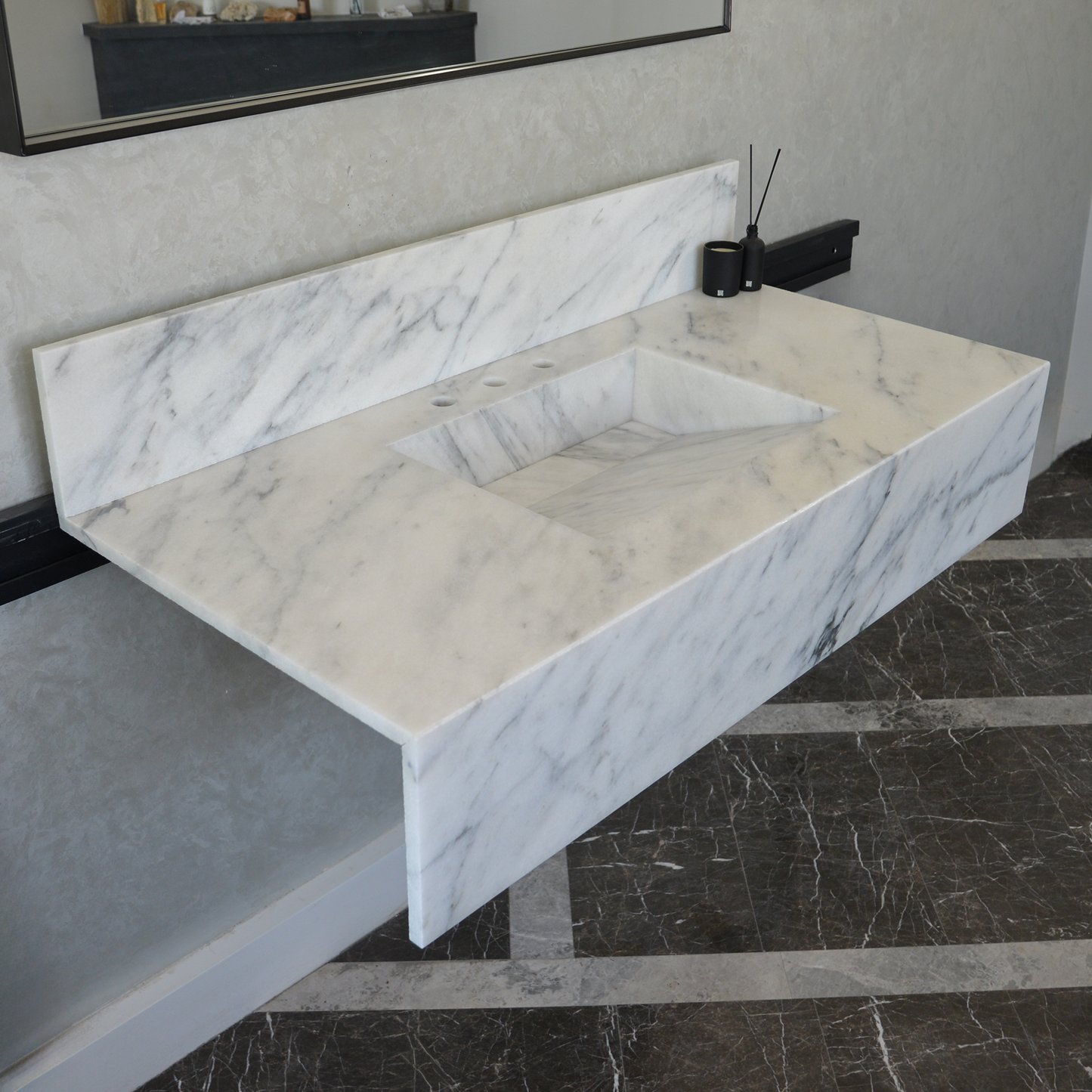 HANDCRAFTED CUSTOM CALACATTA MARBLE SINK (NS-108)