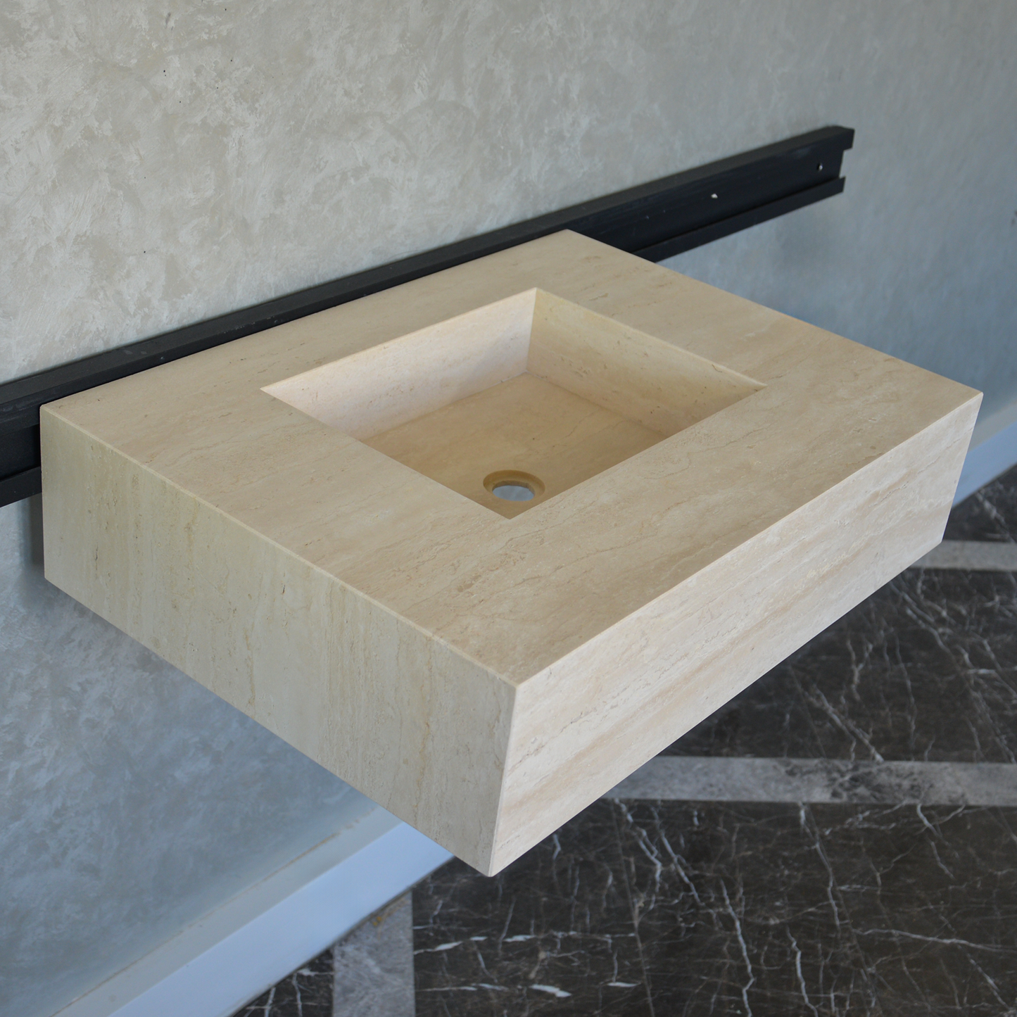 HANDCRAFTED CUSTOM TRAVERTINE SINK (TR-051)