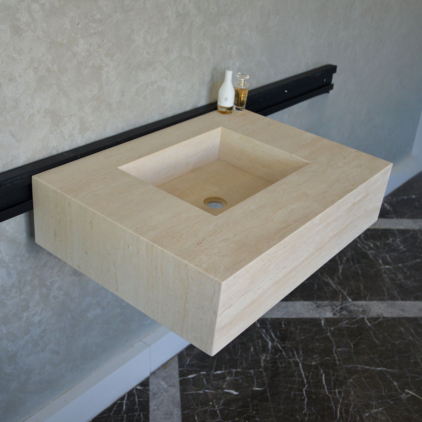 HANDCRAFTED CUSTOM TRAVERTINE SINK (TR-051)