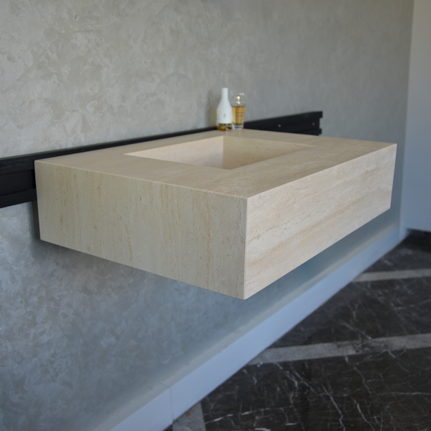 HANDCRAFTED CUSTOM TRAVERTINE SINK (TR-051)