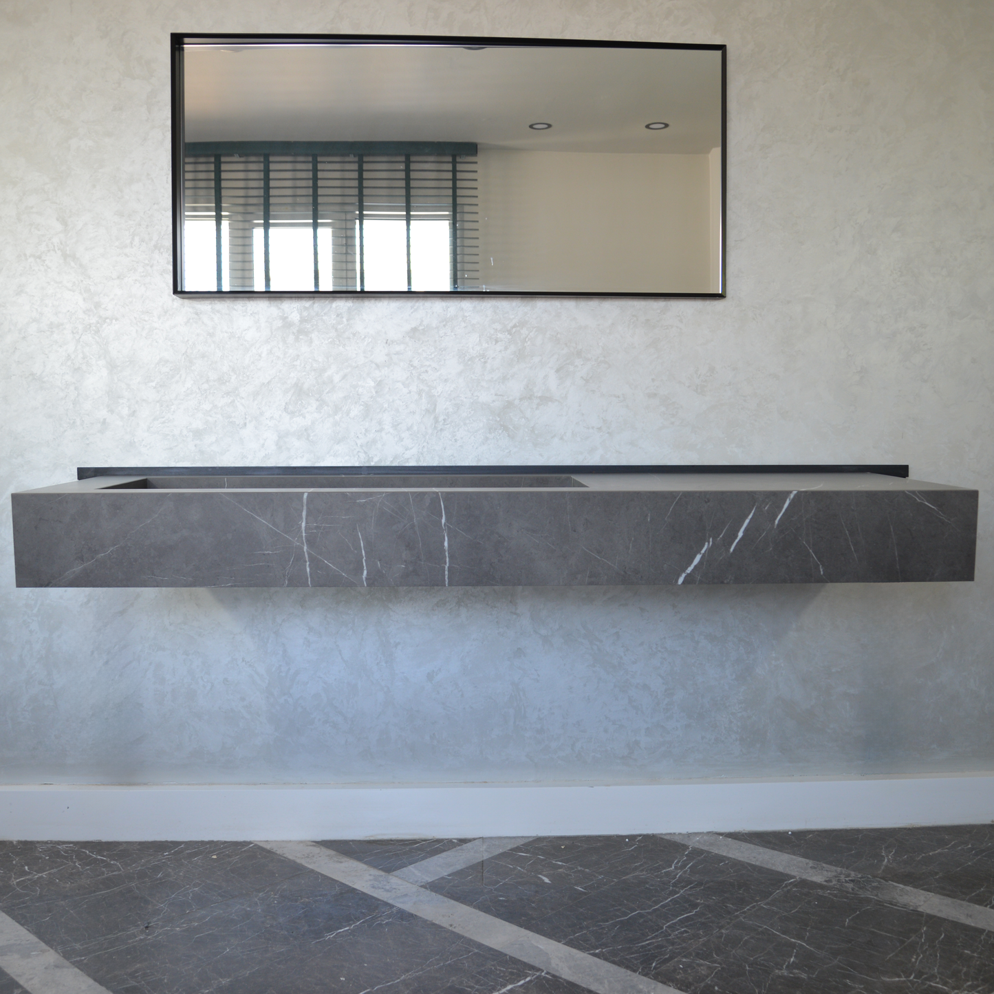 HANDCRAFTED INFINITY PIETRA GREY HIGH ENGINEERED STONE SINK (ES-084)