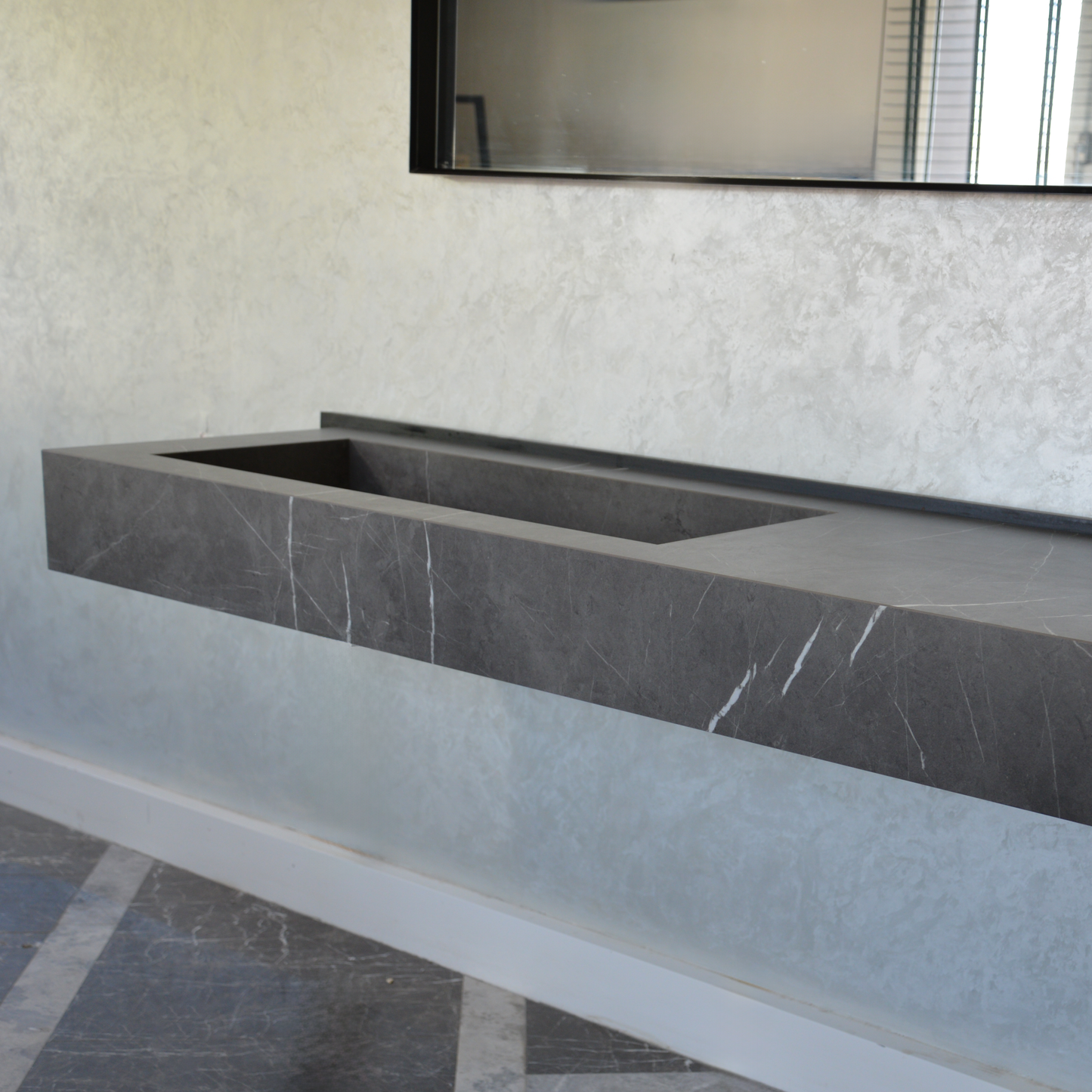 HANDCRAFTED INFINITY PIETRA GREY HIGH ENGINEERED STONE SINK (ES-084)